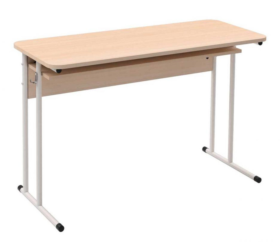 Стіл учнівський 2-місний з полицею, ростова група № 6, АНШАР ГРУП (1148), 1200х500х760 мм., каркас - кругла труба, стільниця з заокругленими кутами